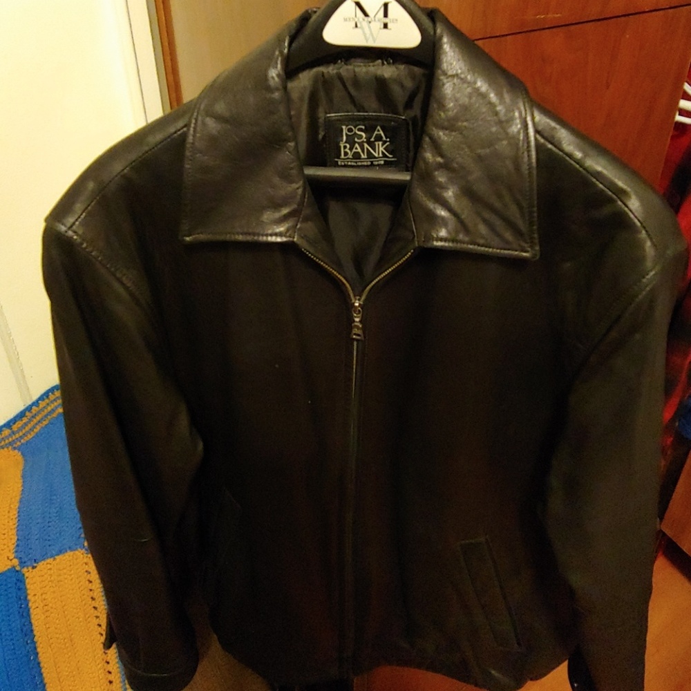 Joseph A Bank leather jacket